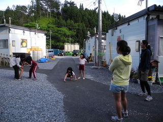 Playing with the kids outside after English class