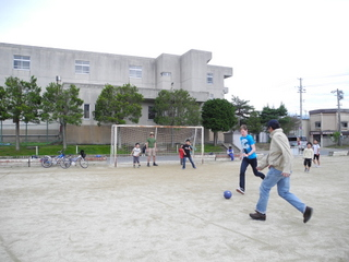 Paul playing soccer 